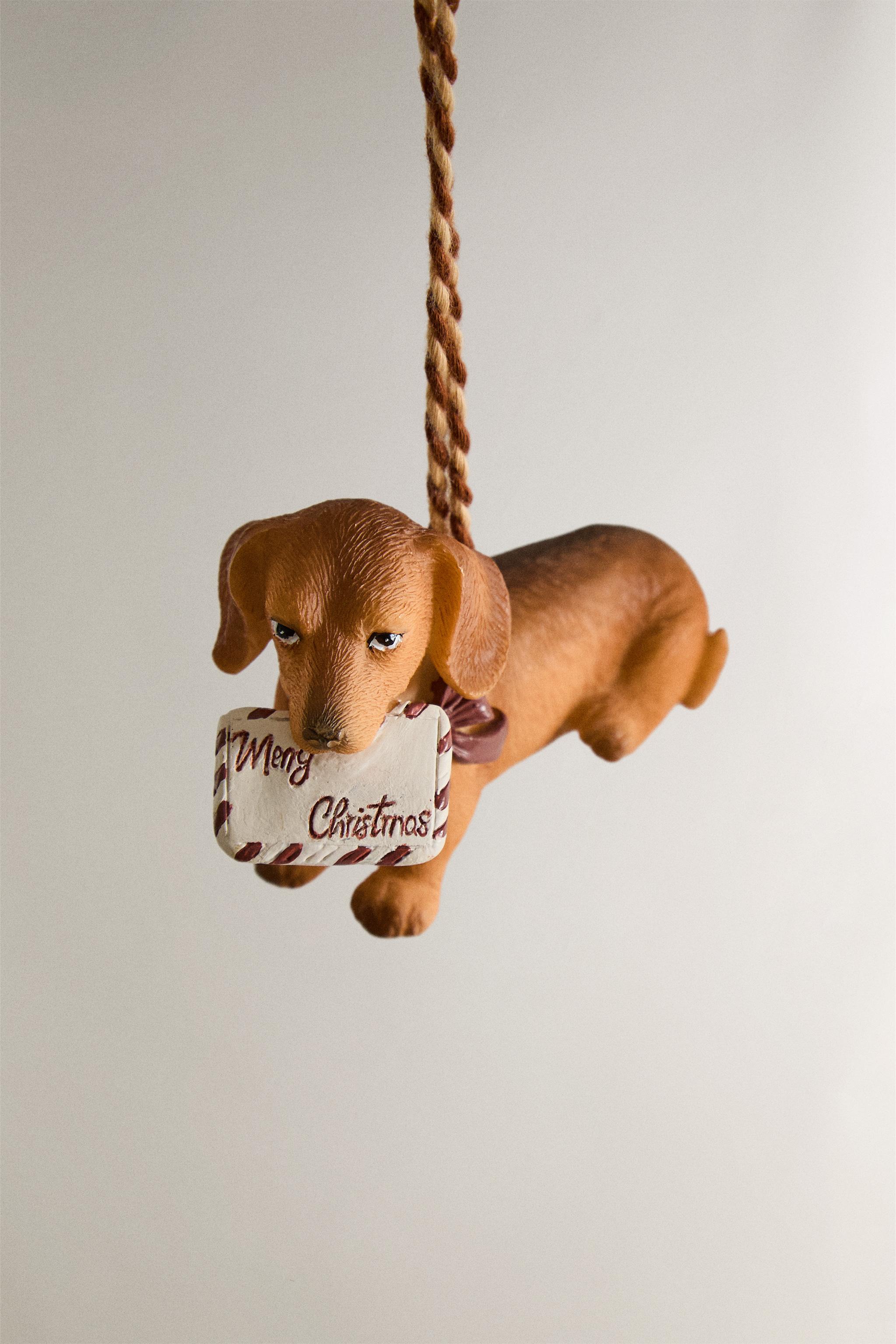 DOG WITH A LETTER CHRISTMAS TREE ORNAMENT